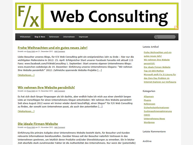 Screenshot WordPress-Blog www.muenchen-webdesign.de